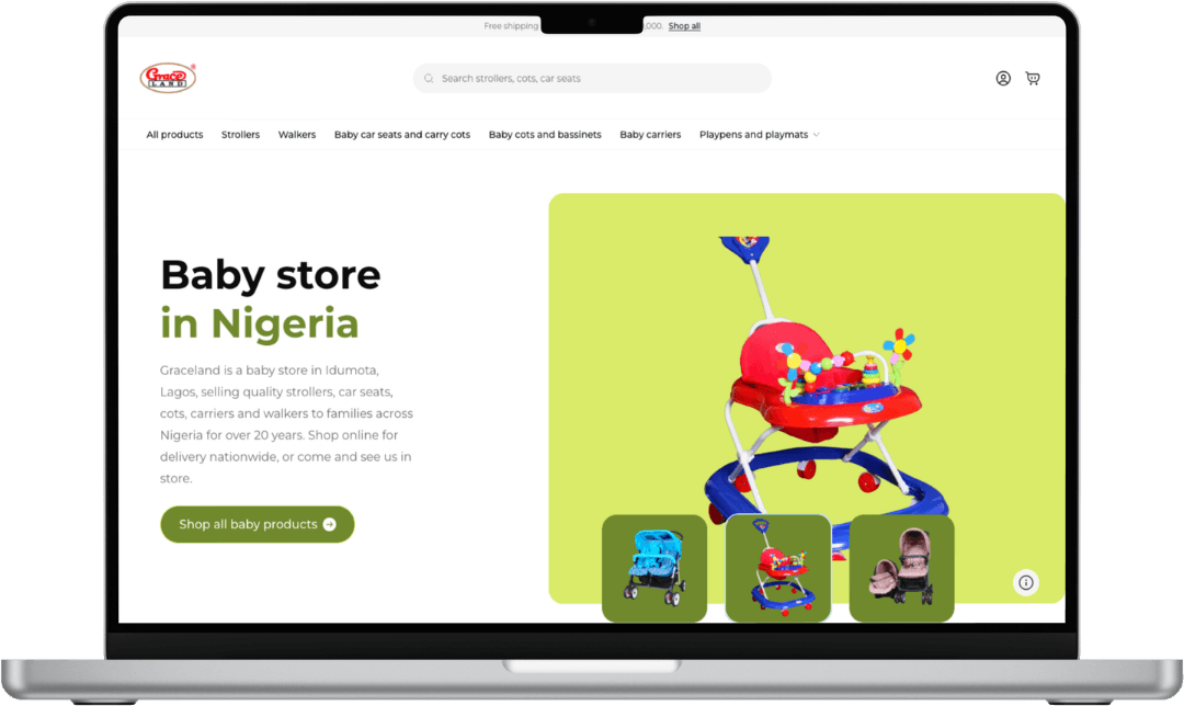 Graceland eCommerce desktop screenshot