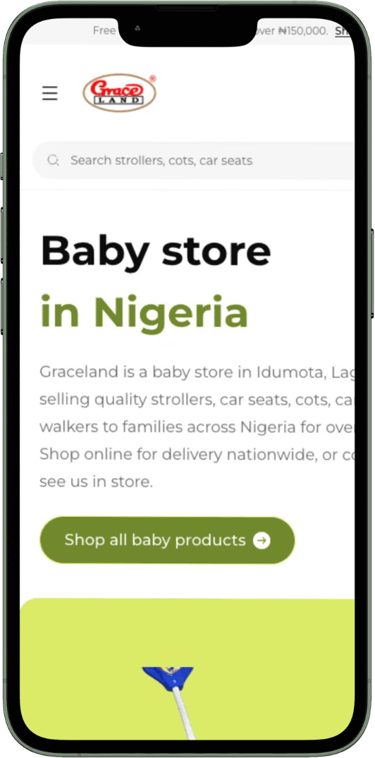Graceland eCommerce mobile screenshot